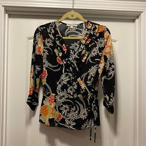 3/4 sleeve sheer top